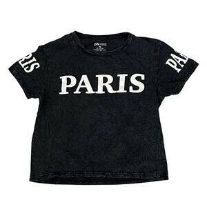 ON FIRE Black Crew Neck Graphic Print Short Sleeves T-Shirt Size Medium